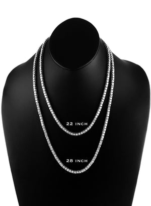 Necklace - Diamond Tennis Chain & Bracelet Set X Stainless