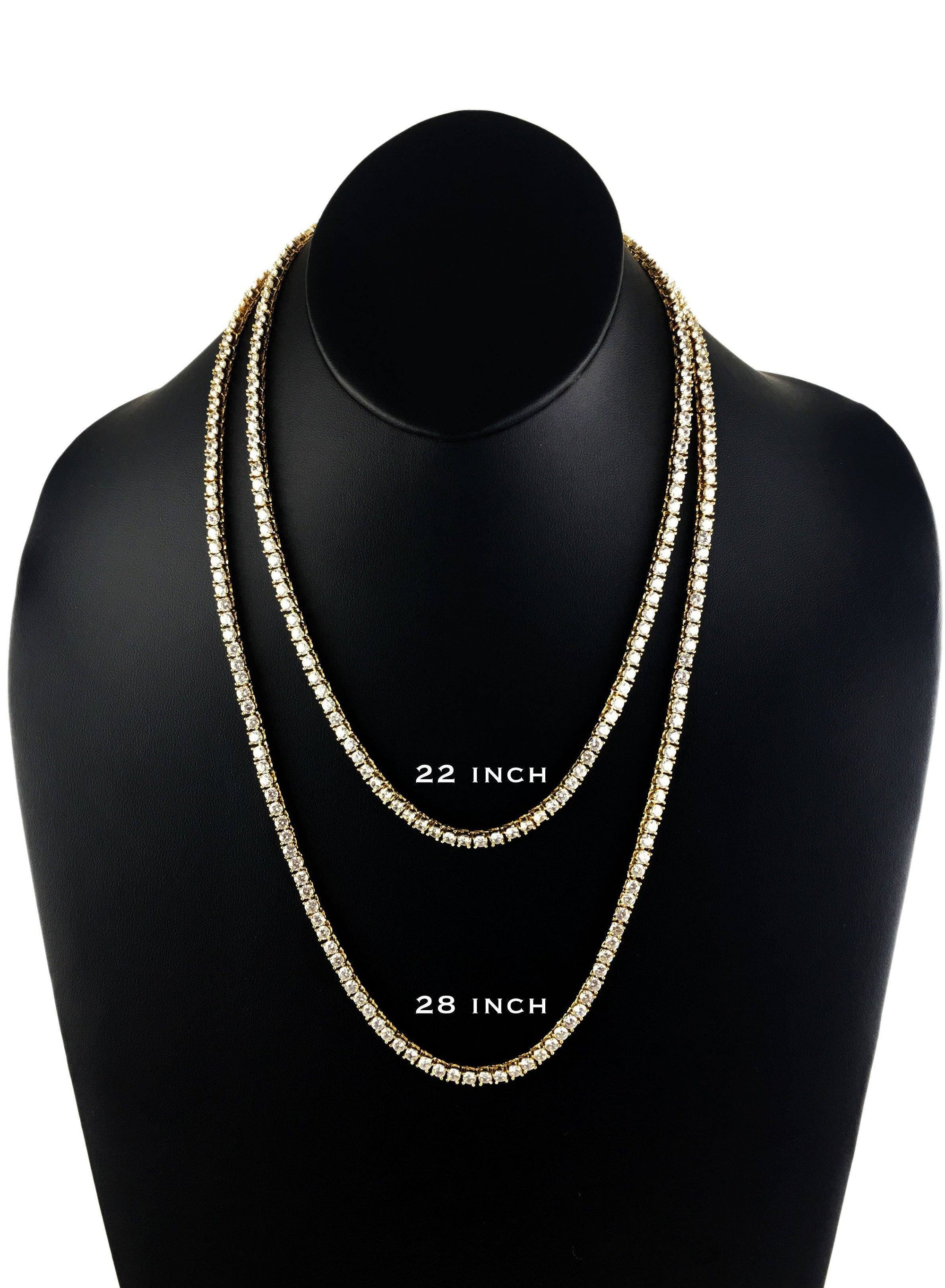 Necklace - Diamond Tennis Chains Set X 18k Gold