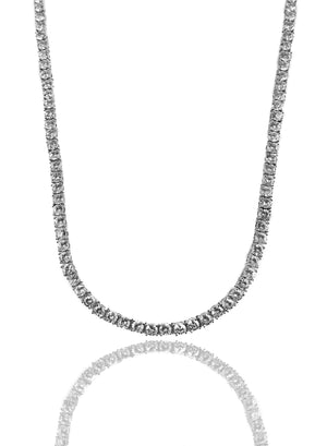 Necklace - Diamond Tennis Chains Set X White Gold