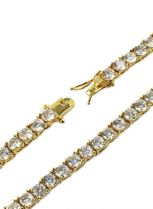 Necklace - Diamond Tennis X Ankh Set - 18k Gold