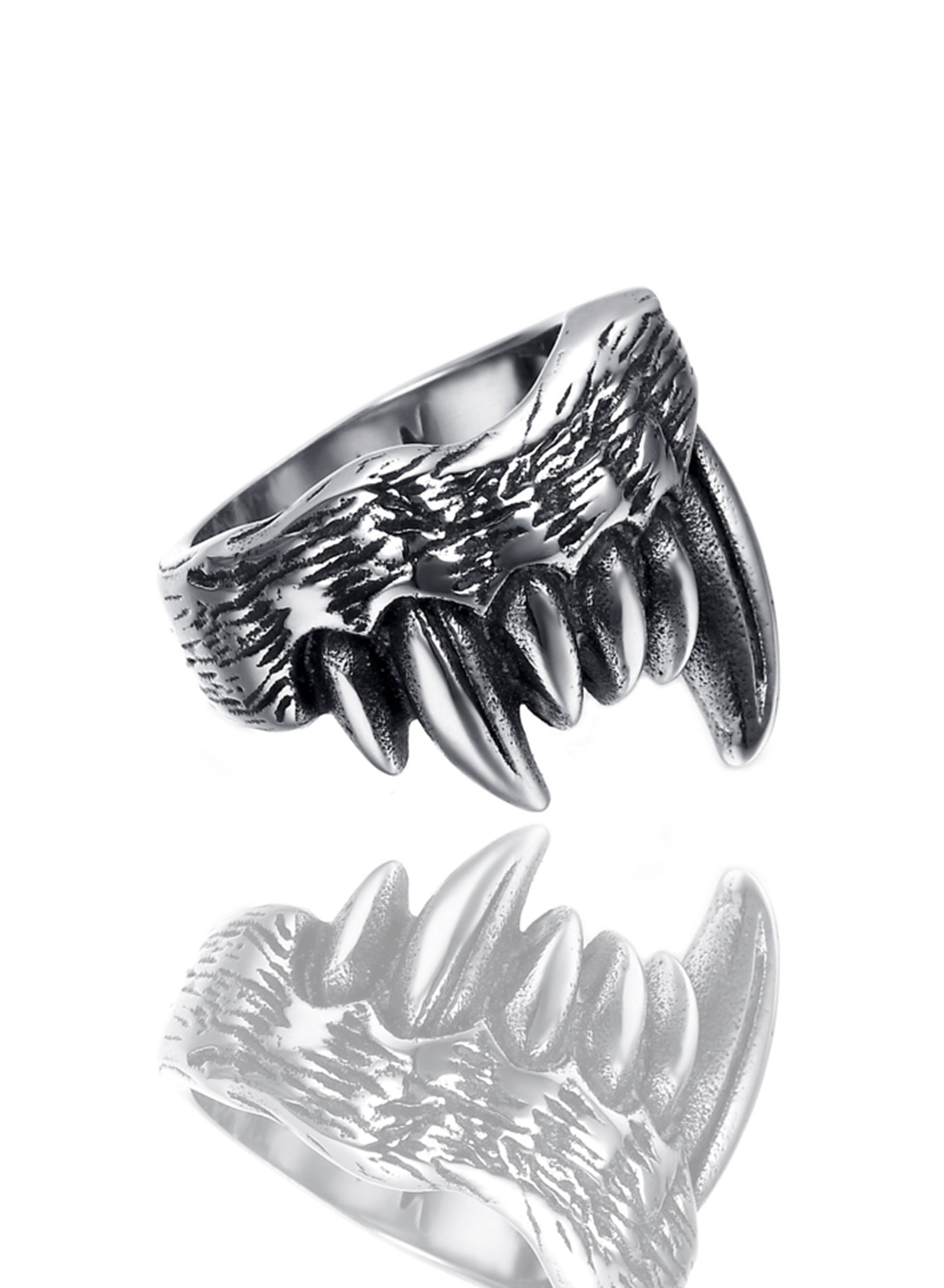 Necklace - Fangs Ring X White Gold