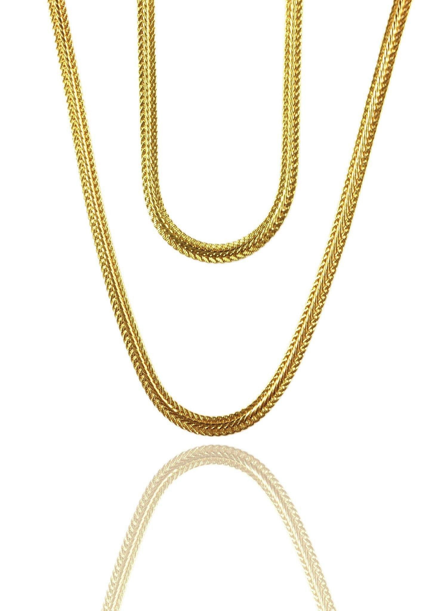 Necklace - Serpentine Chains Layered Set X 18k Gold